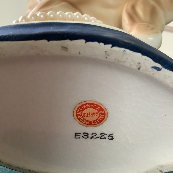 Vintage Caffco E3286 Porcelain Young Girl Lady Head Vase Planter Bow Pearls - Picture 7 of 9